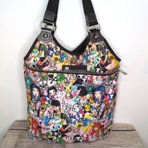 Tokidoki RARE RETIRED Felicia Hobo Bag - Vibrant All-Over Print Shoulder Bag
